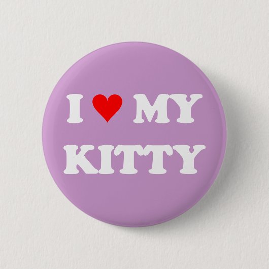 Badge Rond 5 Cm J'aime mon chaton (Devant)