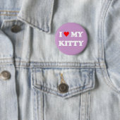 Badge Rond 5 Cm J'aime mon chaton (En situation)
