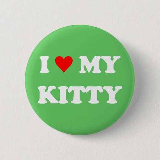 Badge Rond 5 Cm J'aime mon chaton (Devant)