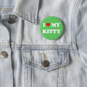 Badge Rond 5 Cm J'aime mon chaton (En situation)