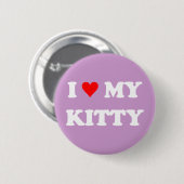 Badge Rond 5 Cm J'aime mon chaton (Devant & derrière)