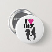 Badge Rond 5 Cm J'Aime Mon Chien ! (Devant & derrière)