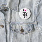 Badge Rond 5 Cm J'Aime Mon Chien ! (En situation)