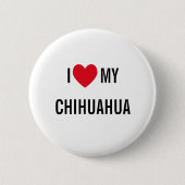 Badge Rond 5 Cm J'Aime Mon Chihuahua (Devant)