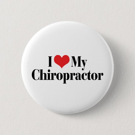 Badge Rond 5 Cm J'Aime Mon Chiropraticien (Devant)