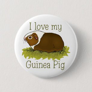 Badge Rond 5 Cm J'aime mon cobaye