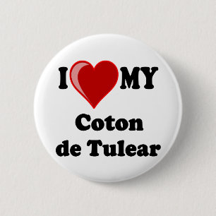 Badge Rond 5 Cm J'aime mon coton De Tulear Dog