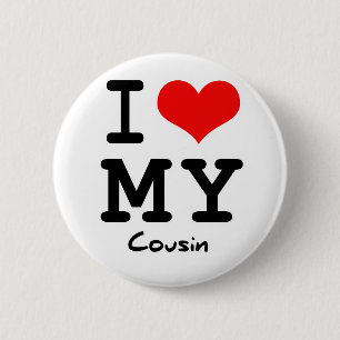 Badge Rond 5 Cm J'aime mon cousin