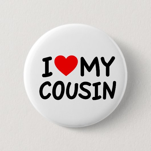 Badge Rond 5 Cm J'aime mon Cousin (Devant)