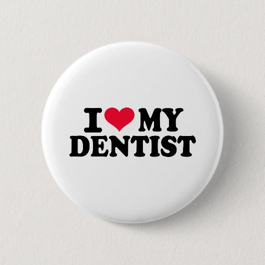 Badge Rond 5 Cm J'aime mon dentiste (Devant)