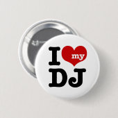 Badge Rond 5 Cm J'aime mon DJ (Devant & derrière)