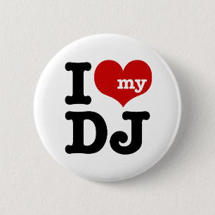 Badge Rond 5 Cm J'aime mon DJ
