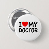Badge Rond 5 Cm J'aime mon docteur (Devant & derrière)