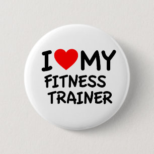 Badge Rond 5 Cm J'aime mon entraîneur de fitness