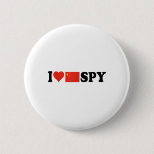 Badge Rond 5 Cm J'aime mon espion chinois, j'ai coeur l'espion chi