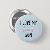 Badge Rond 5 Cm J'aime mon fils de transport (Devant & derrière)