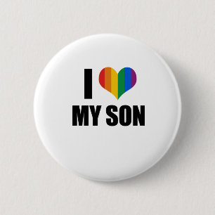 Badge Rond 5 Cm J'aime mon fils gai
