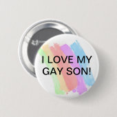 Badge Rond 5 Cm J'aime mon fils gai (Devant & derrière)