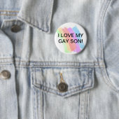 Badge Rond 5 Cm J'aime mon fils gai (En situation)