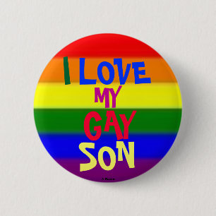 Badge Rond 5 Cm J'Aime Mon Fils Gay