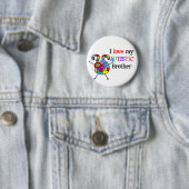 Badge Rond 5 Cm J'aime mon frère autiste (En situation)