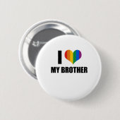Badge Rond 5 Cm J'aime mon frère gai (Devant & derrière)