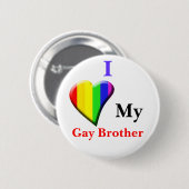 Badge Rond 5 Cm J'aime mon frère gai (Devant & derrière)