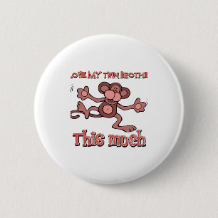 Badge Rond 5 Cm J'aime mon frère jumeau ce beaucoup