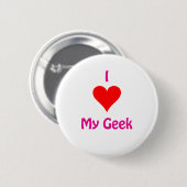 Badge Rond 5 Cm J'aime mon geek (Devant & derrière)