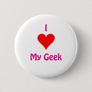 Badge Rond 5 Cm J'aime mon geek