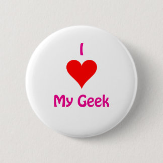 Badge Rond 5 Cm J'aime mon geek