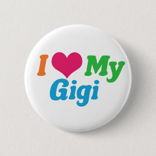 Badge Rond 5 Cm J'Aime Mon Gigi