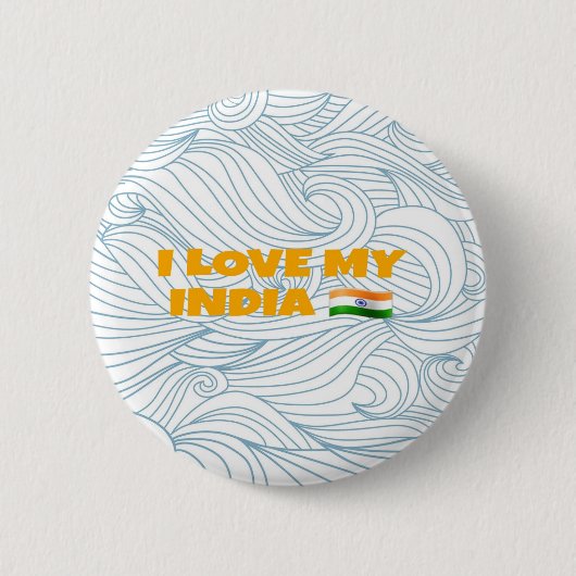Badge Rond 5 Cm J'aime mon Inde (Devant)