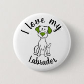 Badge Rond 5 Cm J'aime mon Labrador (Devant)