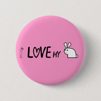 Badge Rond 5 Cm J'aime mon lapin