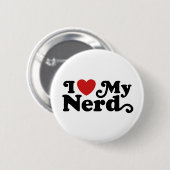 Badge Rond 5 Cm J'aime mon Nerd (Devant & derrière)