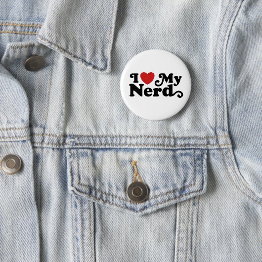 Badge Rond 5 Cm J'aime mon Nerd (En situation)