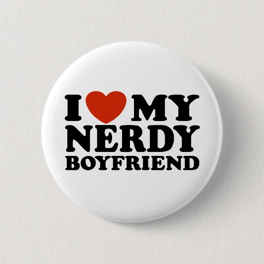 Badge Rond 5 Cm J'Aime Mon Nerdy Boyfriend (Devant)