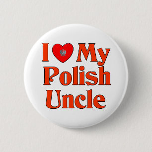 Badge Rond 5 Cm J'aime mon oncle polonais
