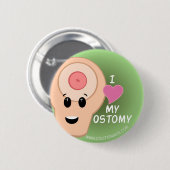Badge Rond 5 Cm J'aime mon Ostomy ! (Devant & derrière)