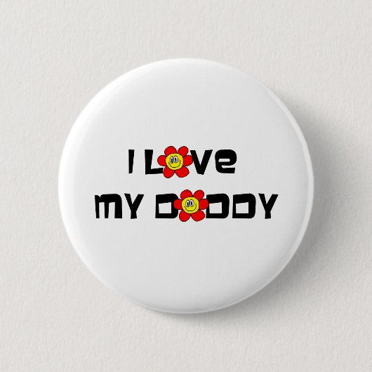 Badge Rond 5 Cm J'Aime Mon Papa (Devant)