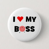 Badge Rond 5 Cm J'aime mon patron (Devant)