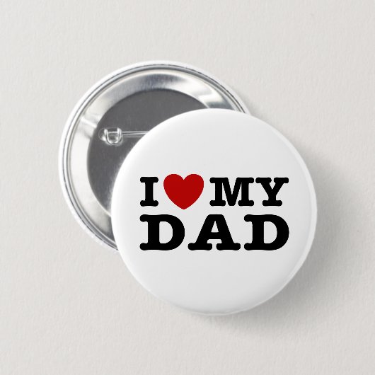 Badge Rond 5 Cm J'aime mon père (Devant & derrière)