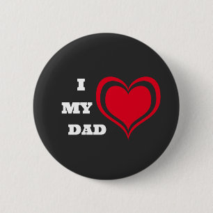 Badge Rond 5 Cm J'Aime Mon Père Mignonne Coeur Personnalisé
