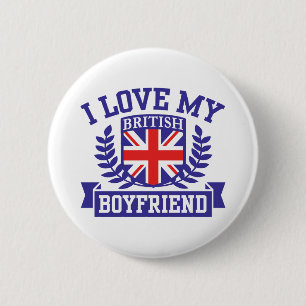 Badge Rond 5 Cm J'aime mon petit ami britannique