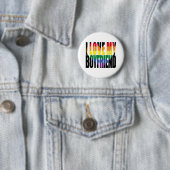 Badge Rond 5 Cm J'aime mon petit ami Rainbow Heart (En situation)