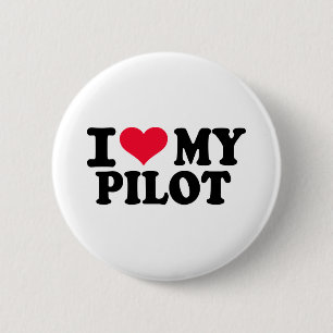 Badge Rond 5 Cm J'aime mon pilote