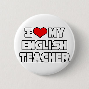 Badge Rond 5 Cm J'aime mon professeur d'anglais