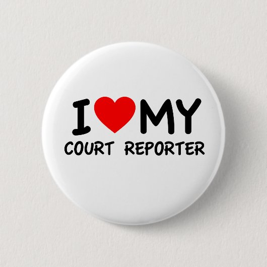 Badge Rond 5 Cm J'aime mon reporter (Devant)