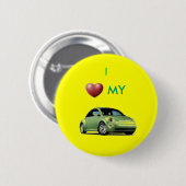 Badge Rond 5 Cm j'aime mon slugbug (Devant & derrière)